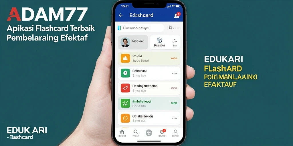 Tampilan antarmuka aplikasi flashcard yang menarik dan interaktif.