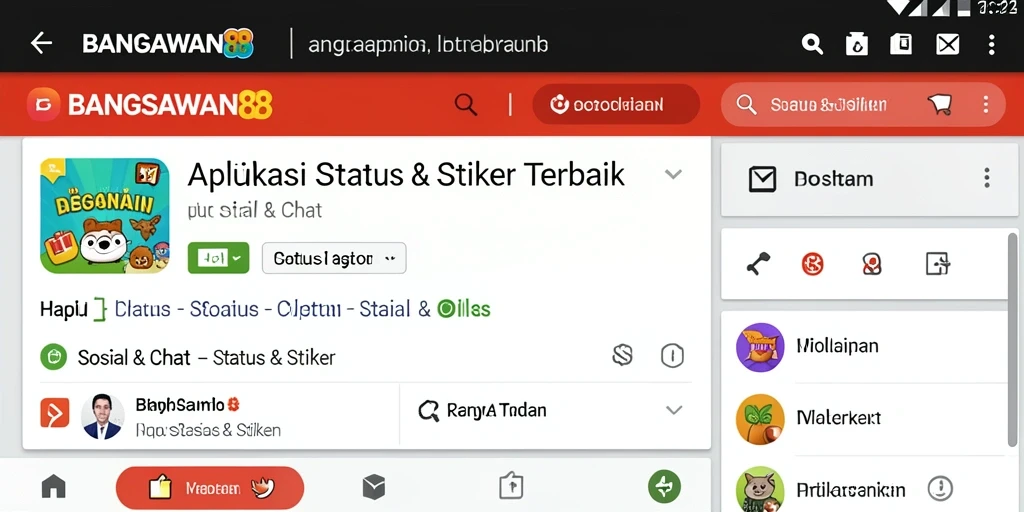 Tampilan antarmuka aplikasi BANGSAWAN88 dengan stiker menarik.