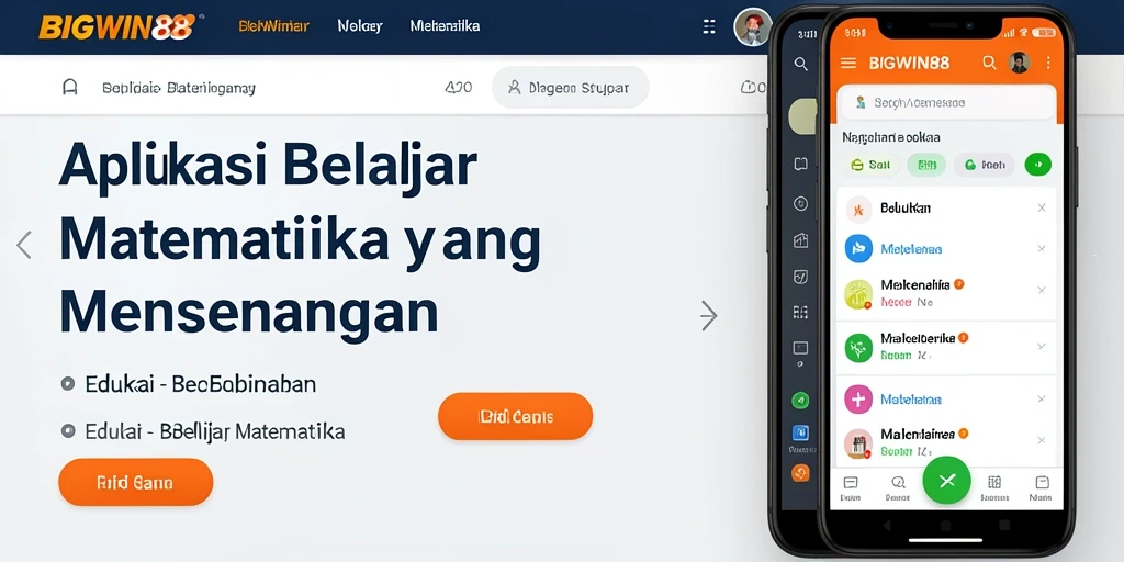 Tampilan antarmuka user-friendly BIGWIN88 untuk belajar matematika.
