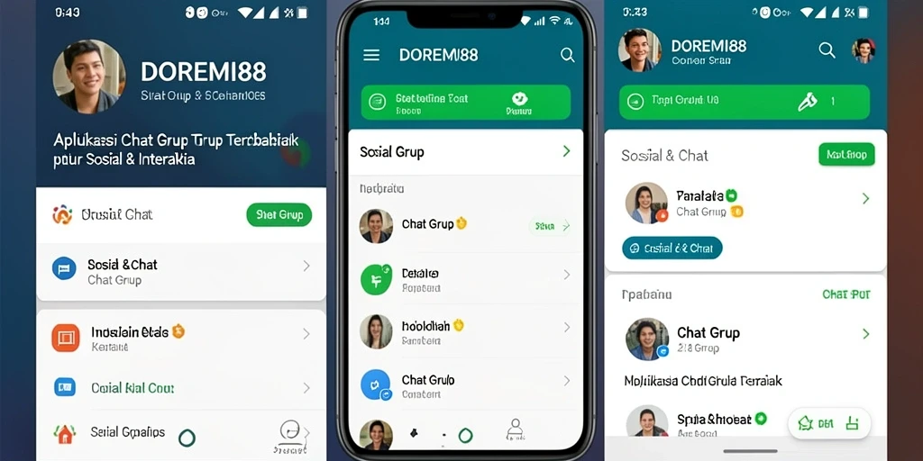 Tampilan antarmuka DOREMI88 yang sederhana dan fungsional untuk chat grup.