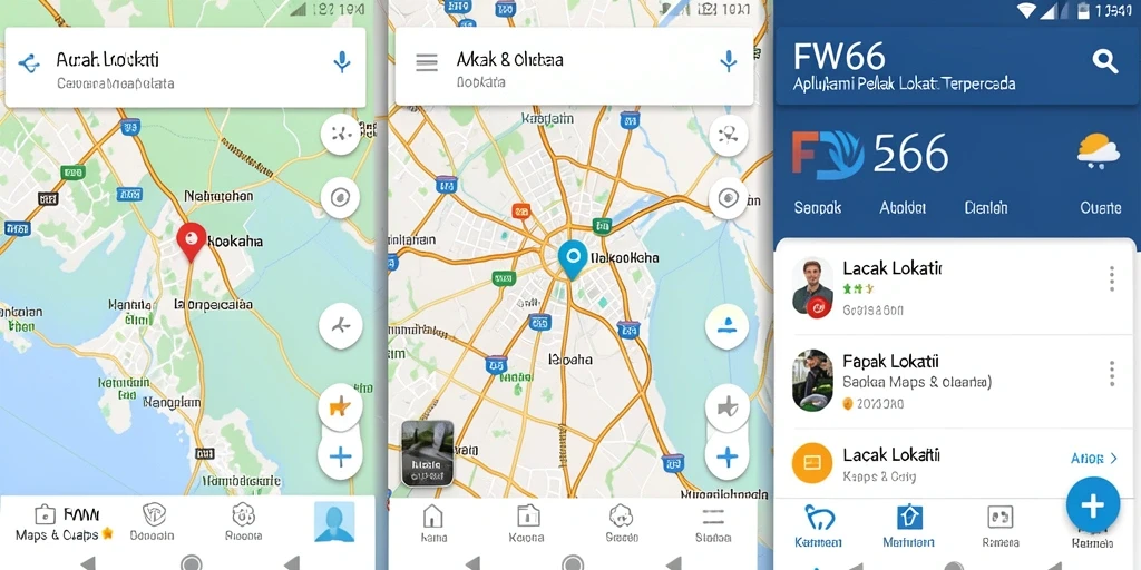 Antarmuka pengguna yang sederhana dari FW66 untuk pelacakan lokasi.