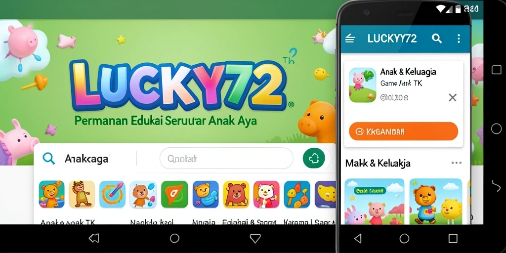 Tampilan antarmuka LUCKY72 yang cerah dan ramah anak.