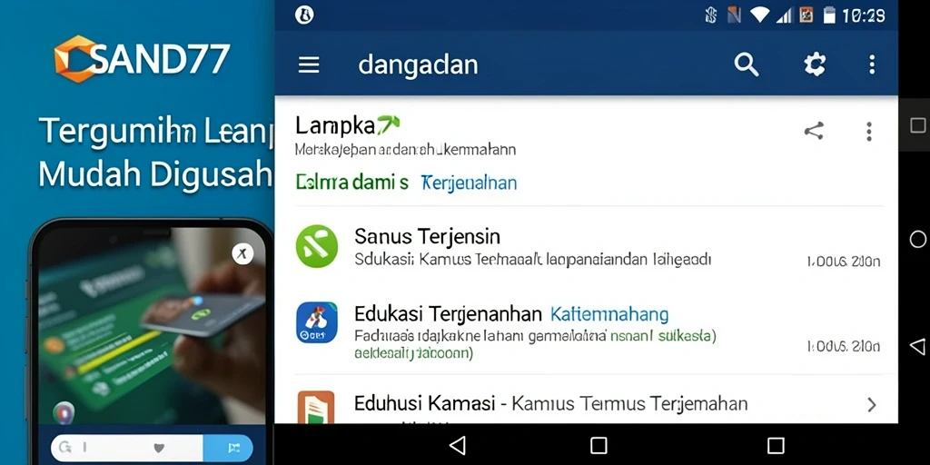 Tampilan antarmuka SAND77 yang menarik dan sederhana.